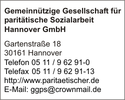 Gemeinntzige Gesellschaft fr parittische Sozialarbeit Hannover GmbH