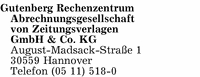 Gutenberg Rechenzentrum Abrechnungsgesellschaft von Zeitungsverl. GmbH & Co. KG
