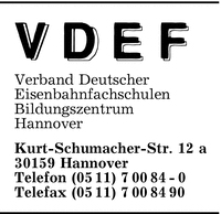 Verband Deutscher Eisenbahnfachschulen (VDEf) e.V.