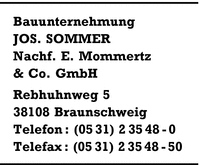 Bauunternehmung Jos. Sommer, Nachf. E. Mommertz & Co. GmbH