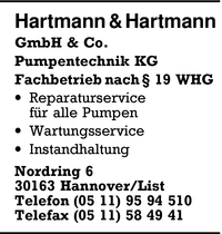 Hartmann & Hartmann GmbH & Co. Pumpentechnik KG