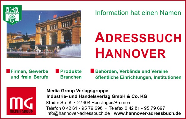 Adressbuch der Stadt Hannover, Media Group Verlagsgruppe Industrie- und Handelsverlag GmbH & Co. KG